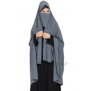 Irani chador with detachable Nose piece- Grey