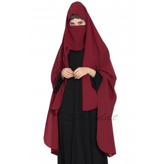 Irani chador with detachable Nose piece- Maroon