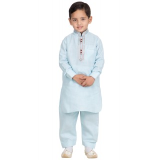 Elegant Boys Pathani-Suit-Tropical Blue colored