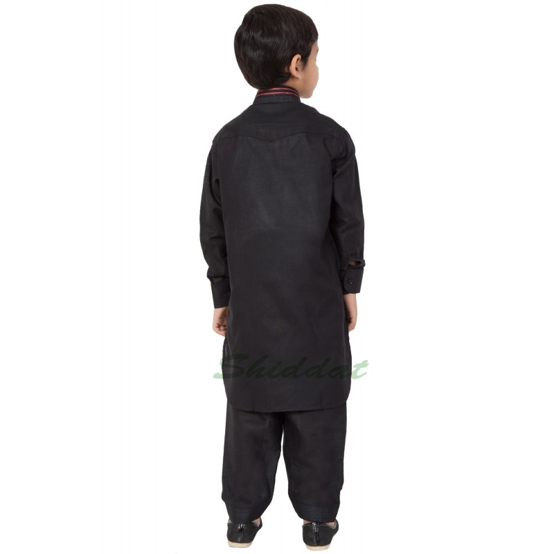 Pathani suit in black colour shop