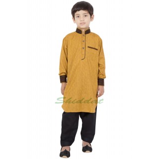  Boys Pathani Suit- Fuel Yellow colored