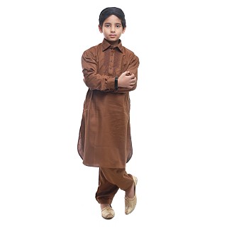 Designer Boy's/Kids  Pathani Suit- Brown