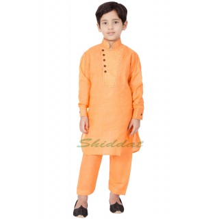 Designer Boys Pathani Suit - Orange