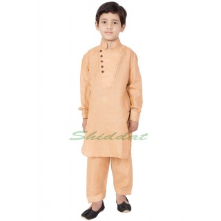 Designer Boys Pathani Suit- Light Orange