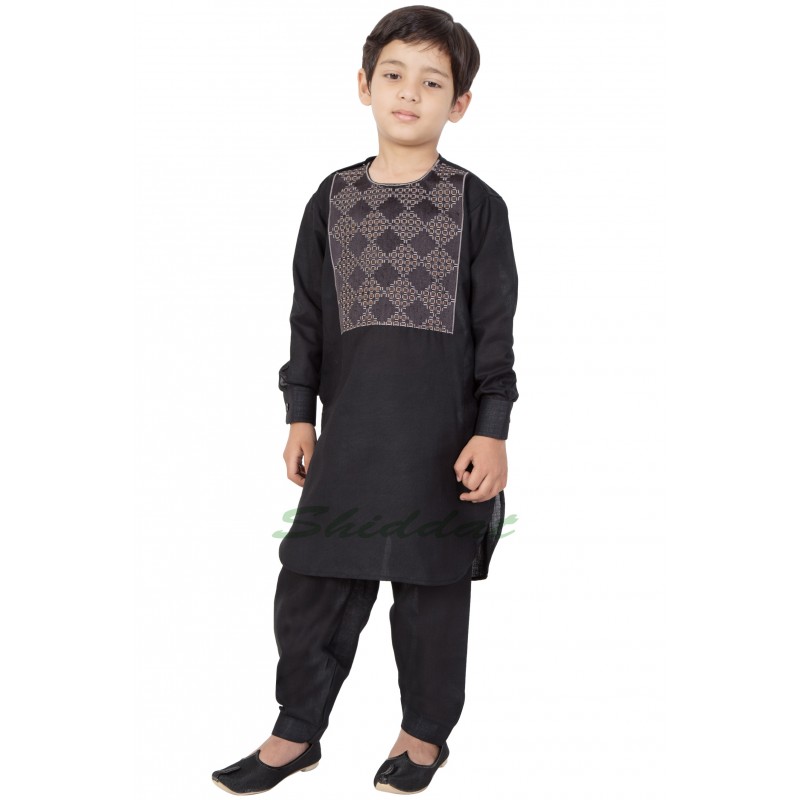 Black Pathani Suit for Kid s Boy s online in India Black colored