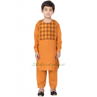 Afgani Pathani Suit for Kid's/Boy's - Orange