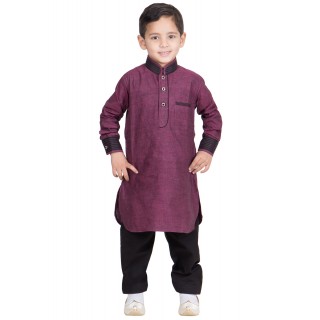  Boys Pathani Suit-Cannon Pink colored