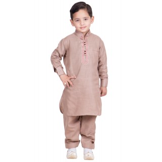 Pathani kurta-pajama for kids-Cavern pink colored