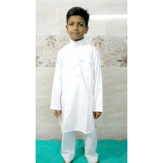 Kids Kurta Pyjama Set - White