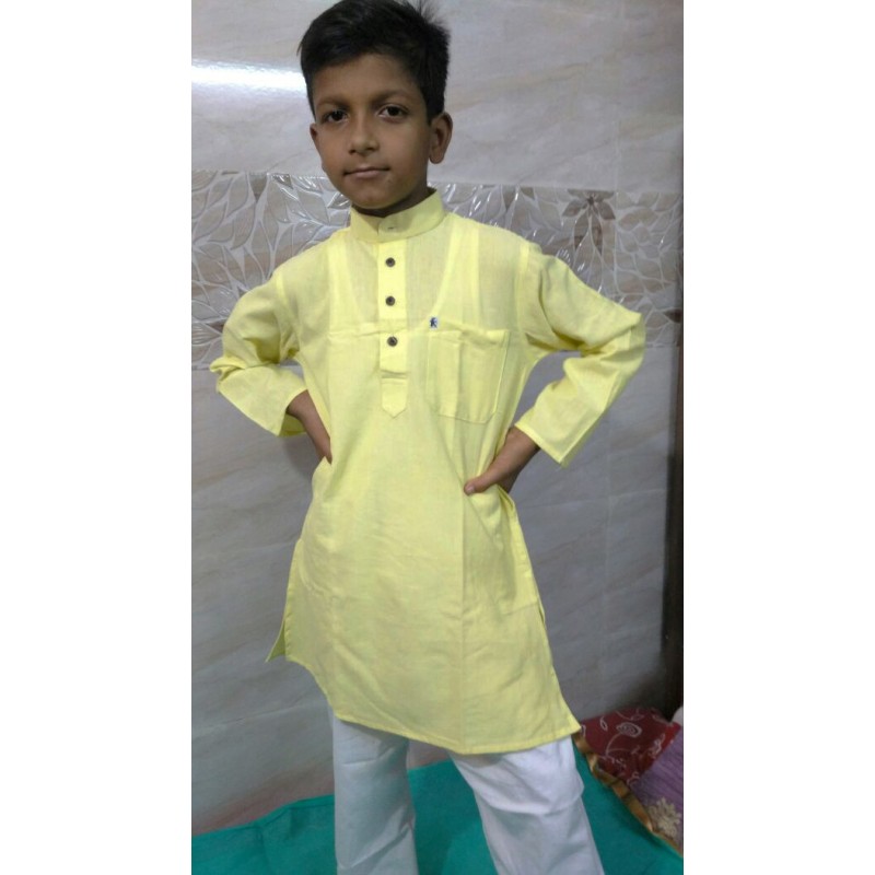 Kurtas for Kids - Buy Yellow colered Kurta for child 