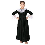 Premium Velvet Dress for Kids- Green 