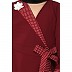 Designer abaya with Polka dotted frills for kids- Maroon