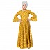Mustard printed Umbrella Dress abaya for kids