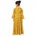 Mustard printed Umbrella Dress abaya for kids