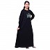 Kids Embroidery abaya- Black