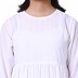 Kids 3 frill abaya-White