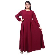 Kids Umbrella cut abaya- Maroon