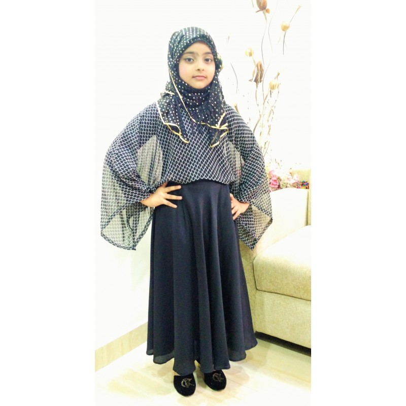 Girl's Abaya- Buy new party wear cape style kid's abaya 
