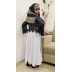 Girls Abaya- Lacy abaya in Black and White Girls Abaya- Lacy abaya in Black and White