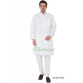 Solid white Kurta Pyjama set-  Cotton fabric