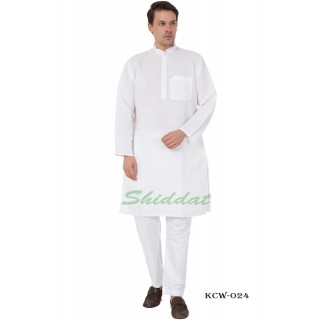  White Kurta Pyjama set-  Linen fabric