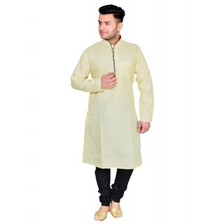 Kurta Pajama set - Lemon and Black