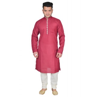 Kurta Pajama set- Maroon & Cream