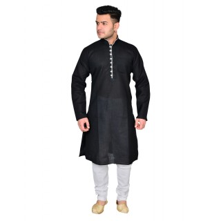 Kurta Pajama set- Black & Cream