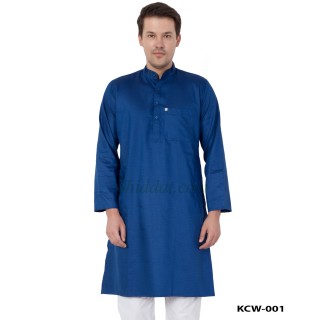 Men's Kurta- Midnight Blue in Dobby Cotton