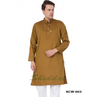 Men's Kurta in Dobby Cotton - Bourbon Color