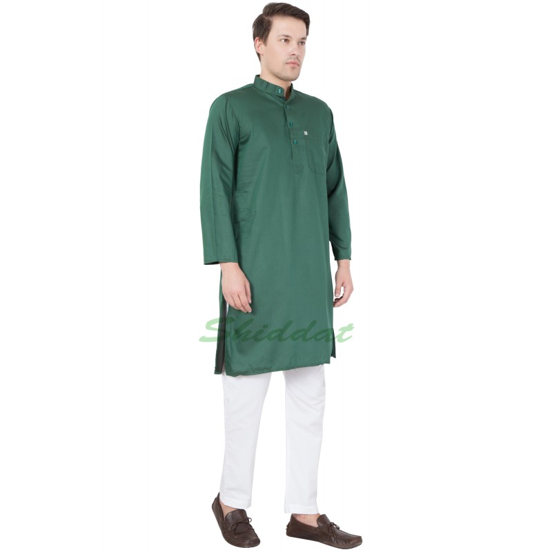Green Printed Dobby kurta