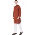 Cotton Printed Slim Fit Long Kurta - Persian Red Cotton Printed Slim Fit Long Kurta - Persian Red