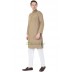 Slim Fit Long Kurta -  Indian Khaki Color in Dobby Cotton Slim Fit Long Kurta -  Indian Khaki Color in Dobby Cotton