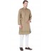 Slim Fit Long Kurta -  Indian Khaki Color in Dobby Cotton Slim Fit Long Kurta -  Indian Khaki Color in Dobby Cotton