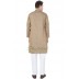 Slim Fit Long Kurta -  Indian Khaki Color in Dobby Cotton Slim Fit Long Kurta -  Indian Khaki Color in Dobby Cotton
