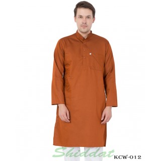 Tuscany Brown color Long kurta in Dobby Cotton