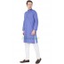 Men's Kurta-  Moody Blue color in Dobby Cotton Men's Kurta-  Moody Blue color in Dobby Cotton