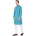 Men's Kurta-  Fountain Blue color in Dobby Cotton Men's Kurta-  Fountain Blue color in Dobby Cotton