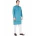 Men's Kurta-  Fountain Blue color in Dobby Cotton Men's Kurta-  Fountain Blue color in Dobby Cotton
