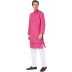 Slim Fit Long Kurta in Cotton Dobby Printed - Persian Pink Slim Fit Long Kurta in Cotton Dobby Printed - Persian Pink