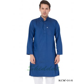 Men's Kurta-  Tory Blue color in Dobby Cotton