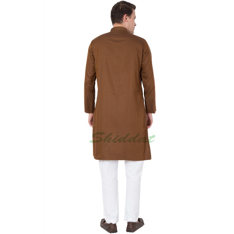 Kurta made of dobby cotton cloth in Irish Coffee