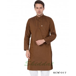 Men's Kurta-  Irish Coffee color in Dobby Cotton