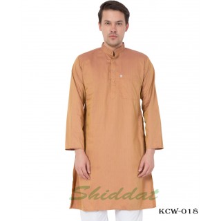 Men's Kurta-  Antique Brass color in Dobby Cotton