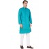Men's Kurta - Turquoise blue color in Cotton dobby Print Men's Kurta - Turquoise blue color in Cotton dobby Print