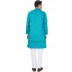 Men's Kurta - Turquoise blue color in Cotton dobby Print Men's Kurta - Turquoise blue color in Cotton dobby Print