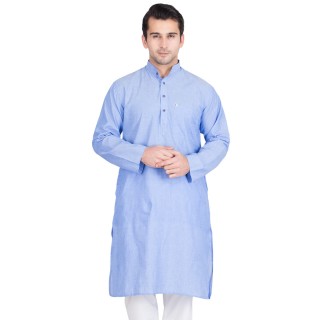 Cornflower Blue Colored Kurtas for man- Cotton Fabric