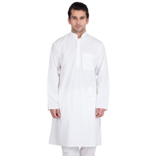 Solid white Kurta- Cotton Fabric