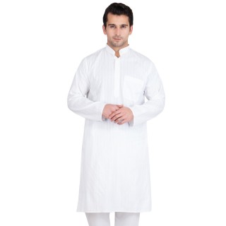 Solid White Colored Lining Kurta- Cotton Fabric