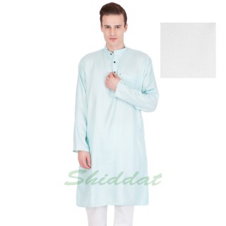 Cotton long kurta - Sky blue colored